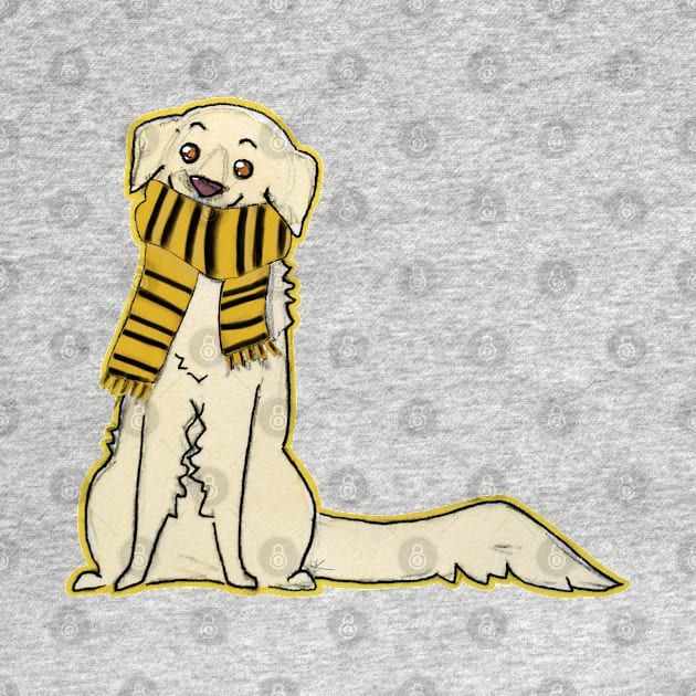 Golden retriever dog yellow and black by bitingnclawing